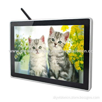 LCD Display with HD video loop play from memory card, supports Wi-Fi network, wall mountable